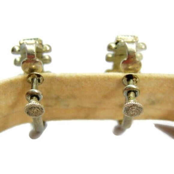 Green Tribal Turquoise Vintage Sterling Silver 925 Screw Back Earrings Patina - Picture 6 of 11